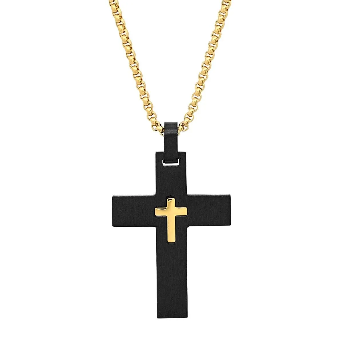 Men's IP Stainless Steel Cross Pendant