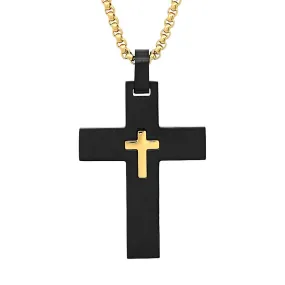 Men's IP Stainless Steel Cross Pendant