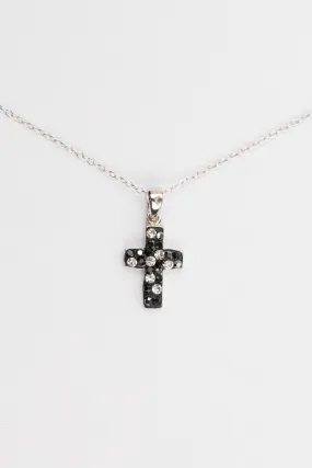 Mini Kid Crystal Cross Pendant Necklace