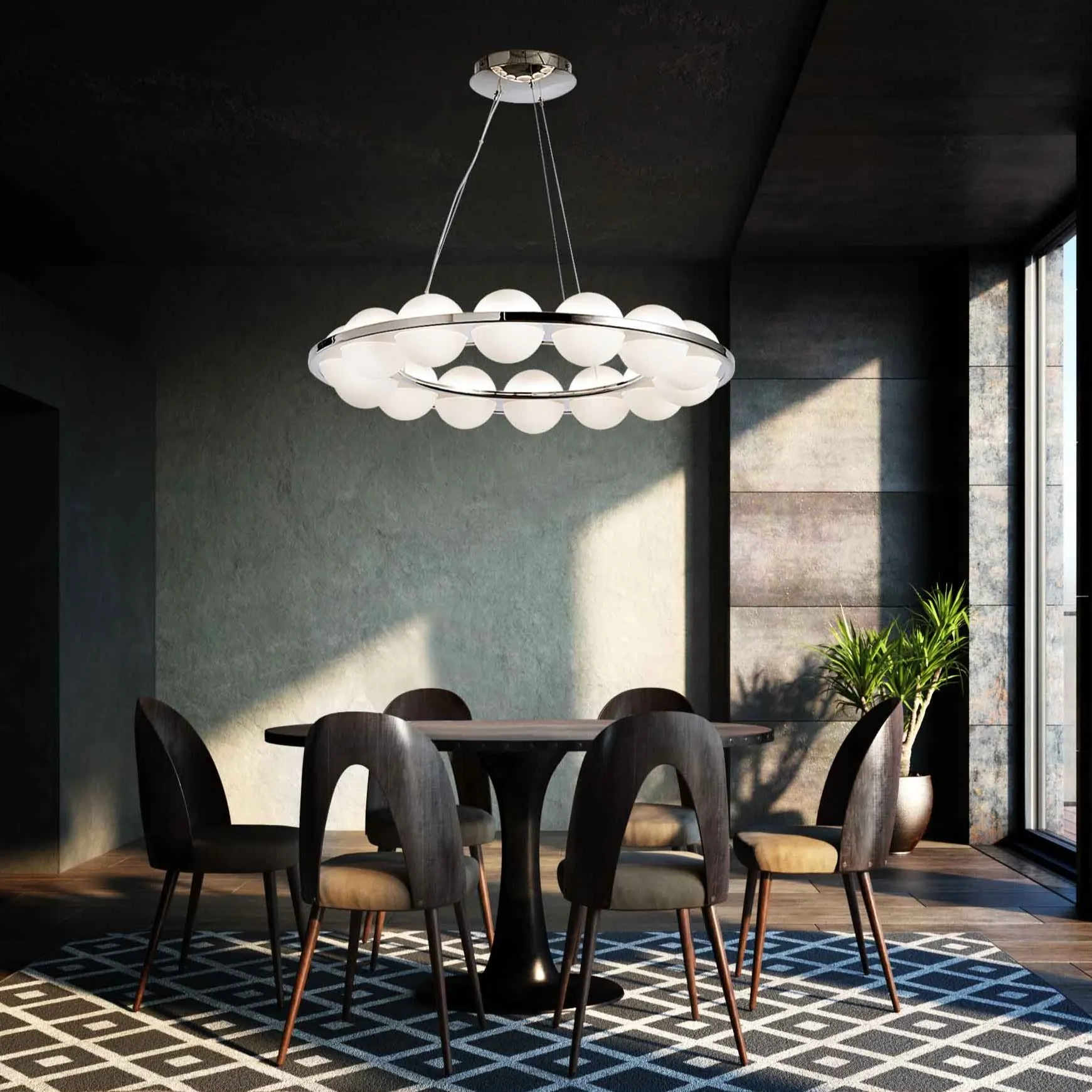 Modern Round Frosted Ball Chandelier | Limelight | Stil Lux