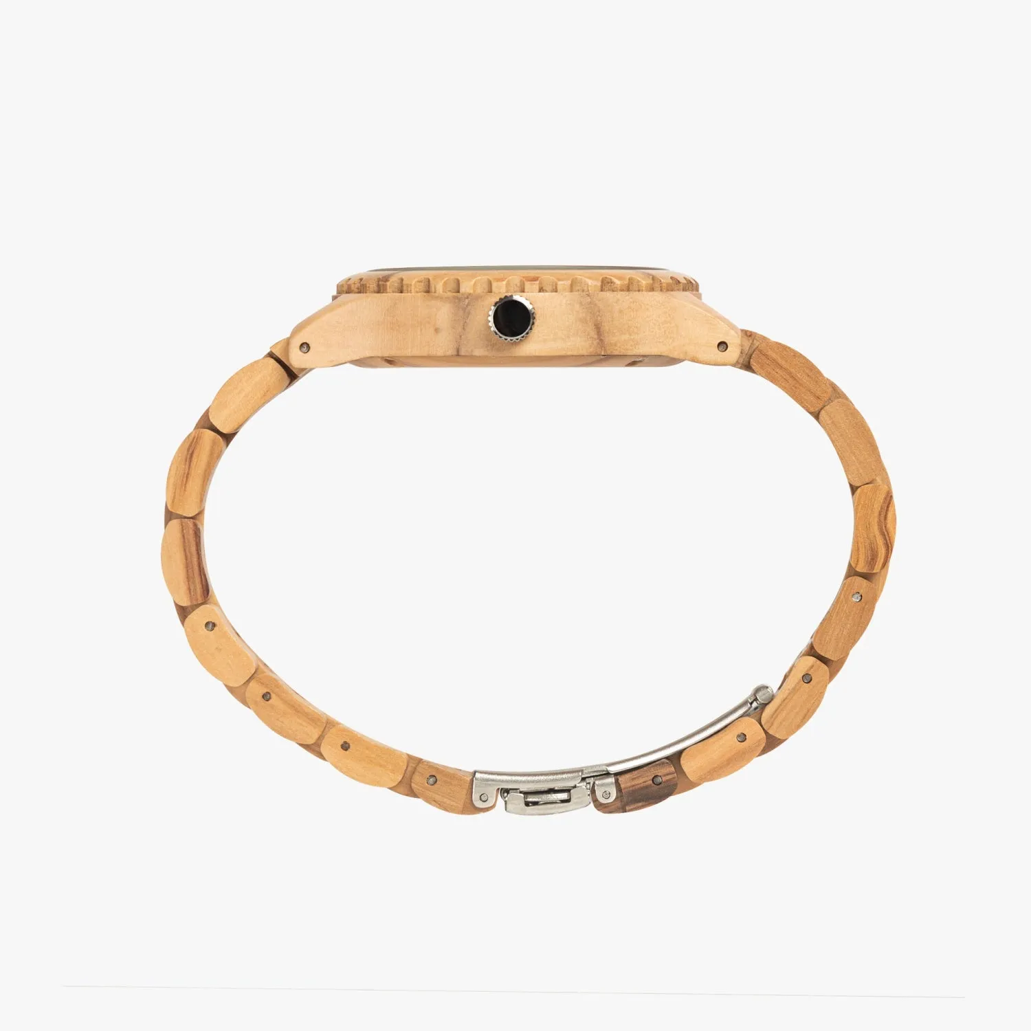 Montre en bois de bois d'olivier italien "Arbre Rouge" (206)