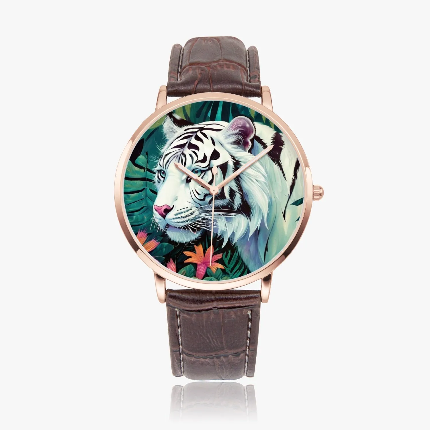Montre à Quartz Instafamous "Tigre blanc et fleurs" (249)