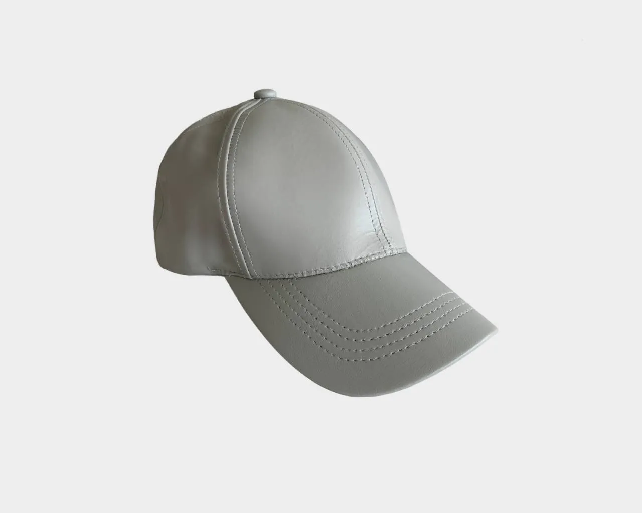 Moon Grey Vegan Leather Unisex Cap - The Milano