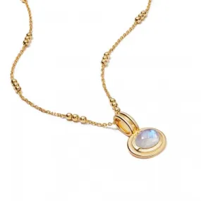 Moonstone 18ct Gold Plated Necklace HN3001_GP