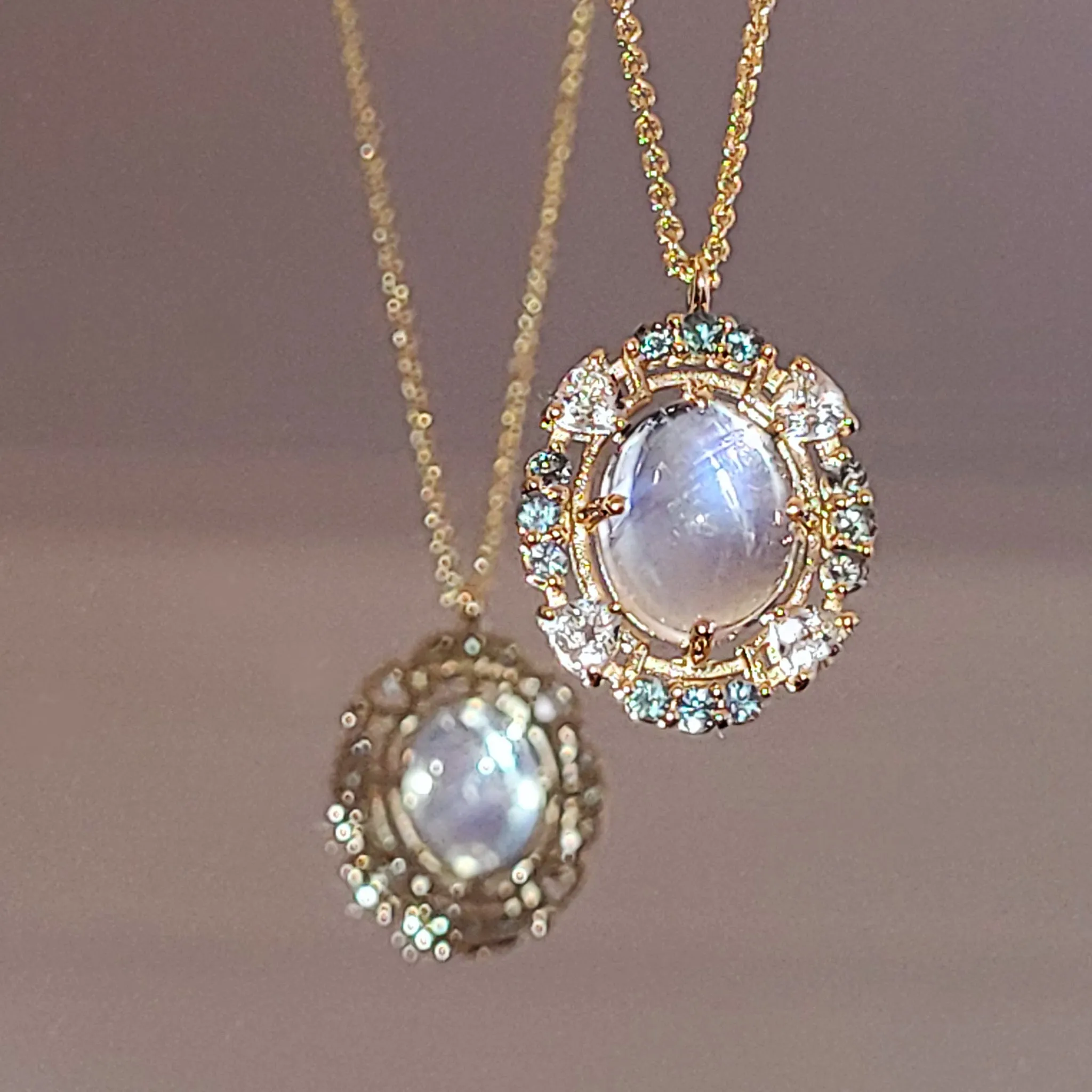 Moonstone & Alexandrite Necklace, June Birthstone Jewelry