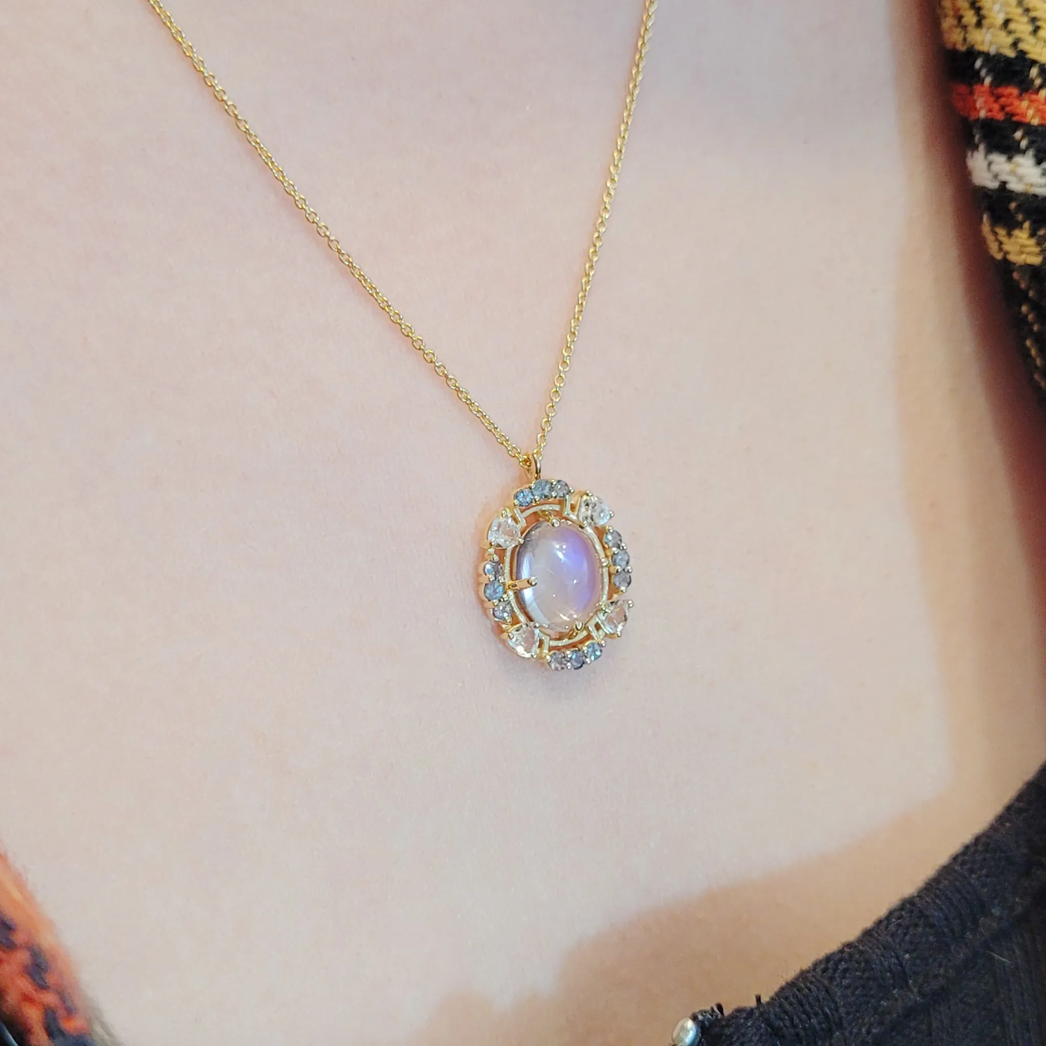 Moonstone & Alexandrite Necklace, June Birthstone Jewelry