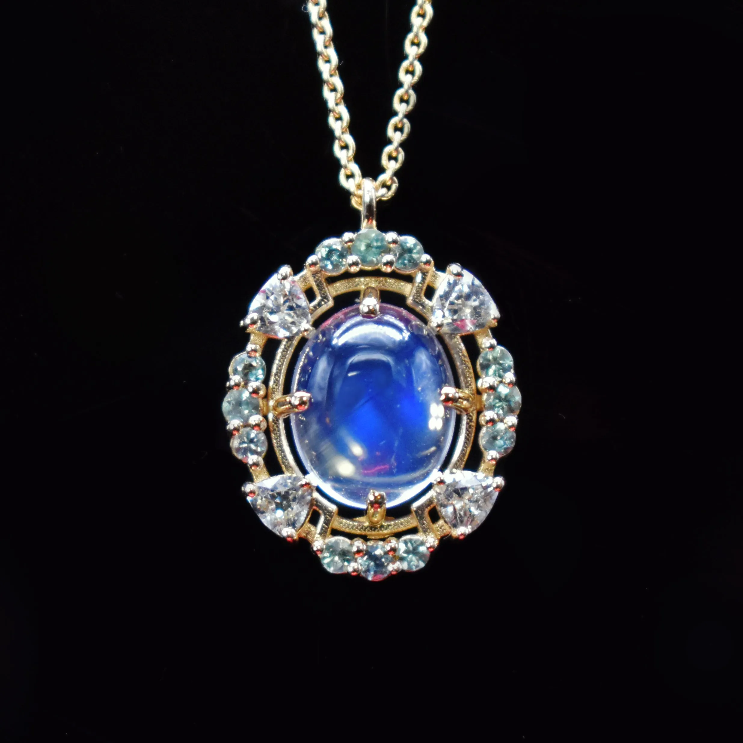 Moonstone & Alexandrite Necklace, June Birthstone Jewelry