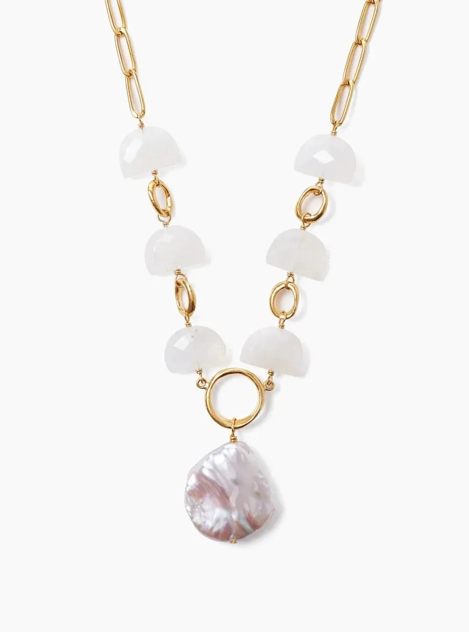 Moonstone Pearl Luna Necklace
