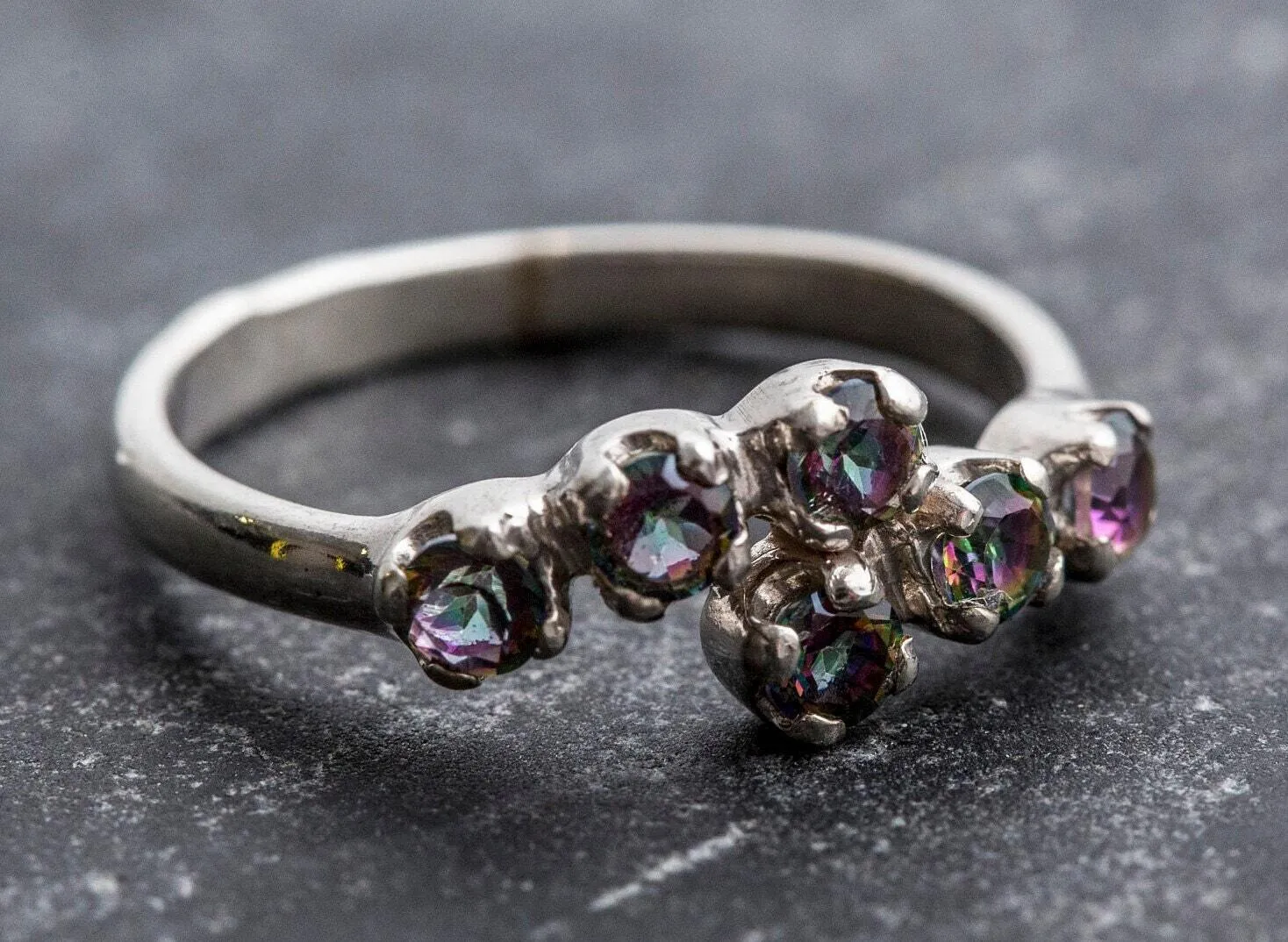 Mystic Topaz Ring - Vintage Purple Ring - Real Mystic Topaz Ring