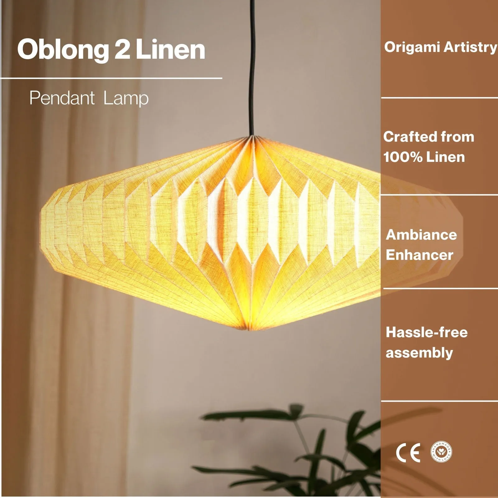 Oblong 2 - Linen Pendant Lamp