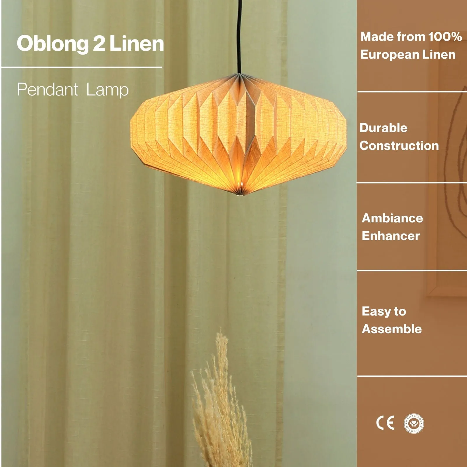 Oblong 2 - Linen Pendant Lamp