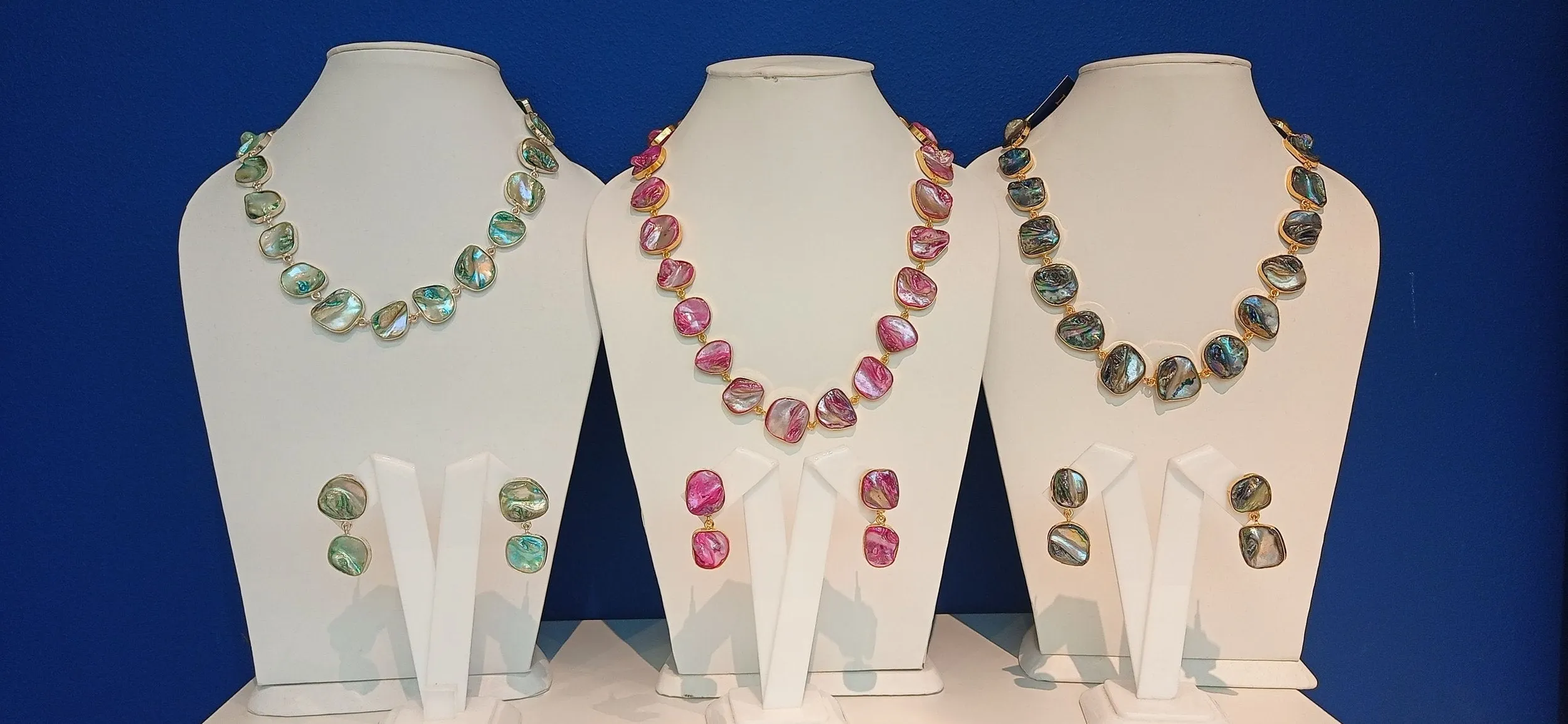 Olessia Grey Opal Necklace and Earrings Set