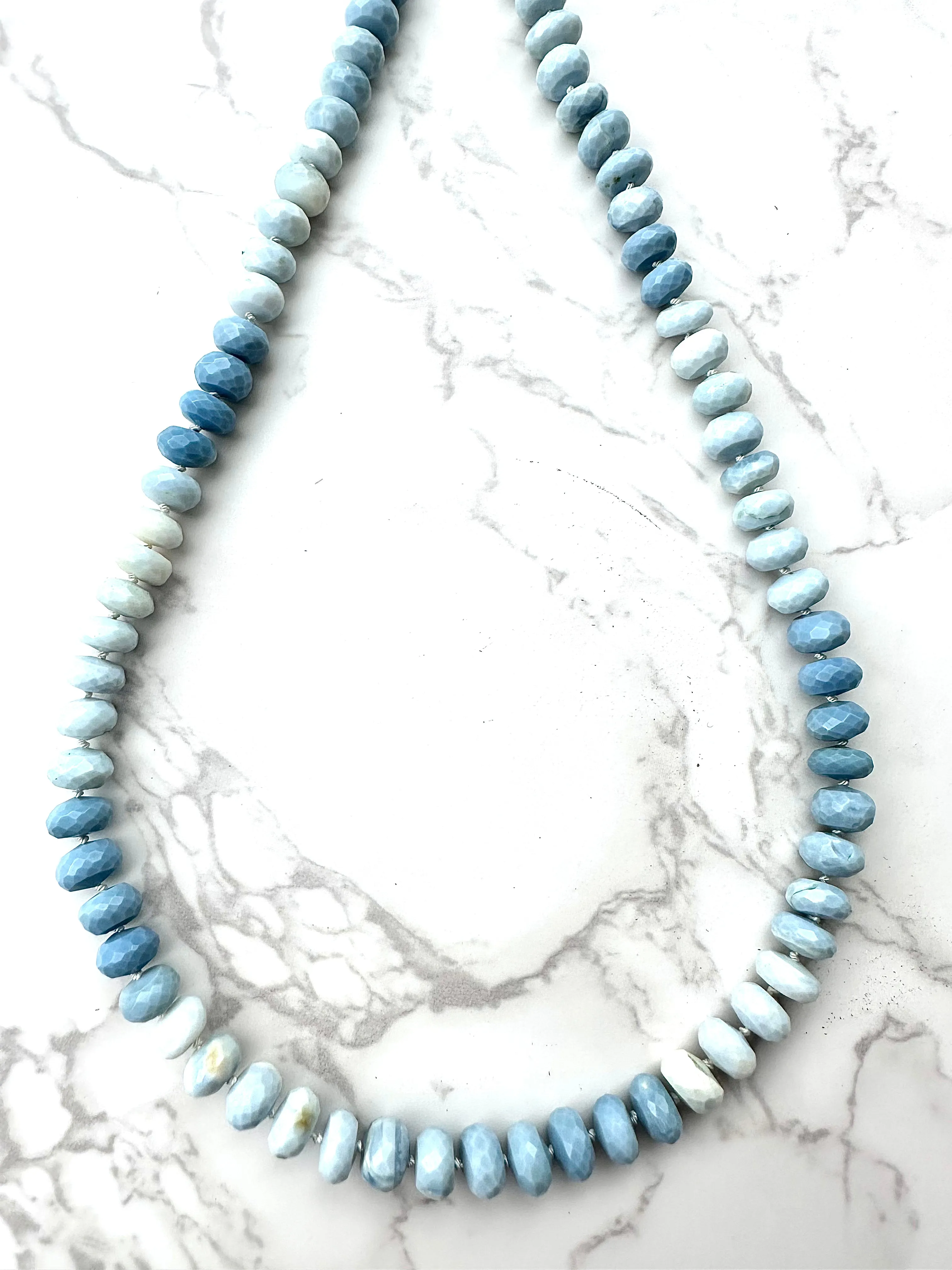 Ombré Pale Blue Opal Necklace