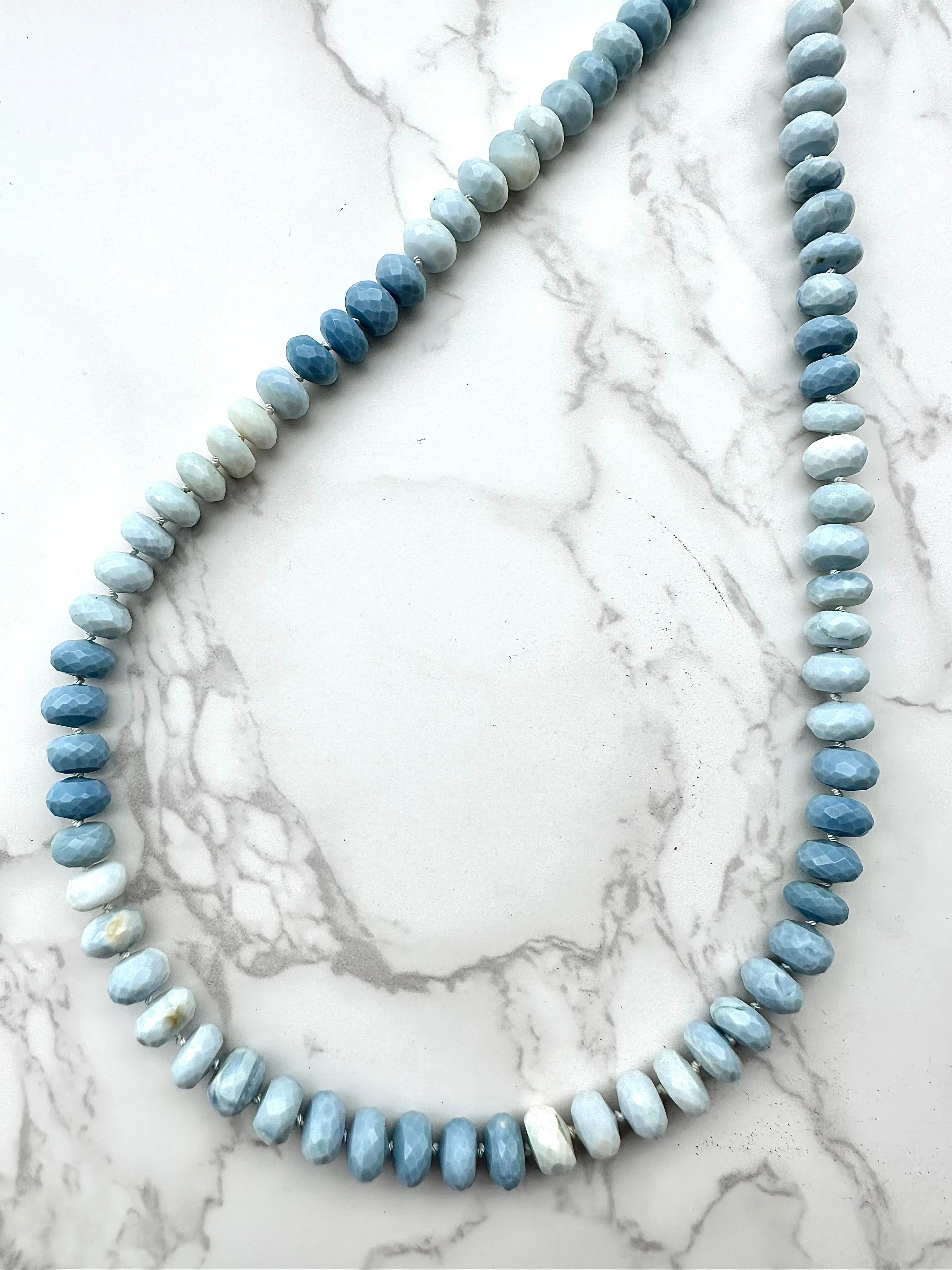 Ombré Pale Blue Opal Necklace