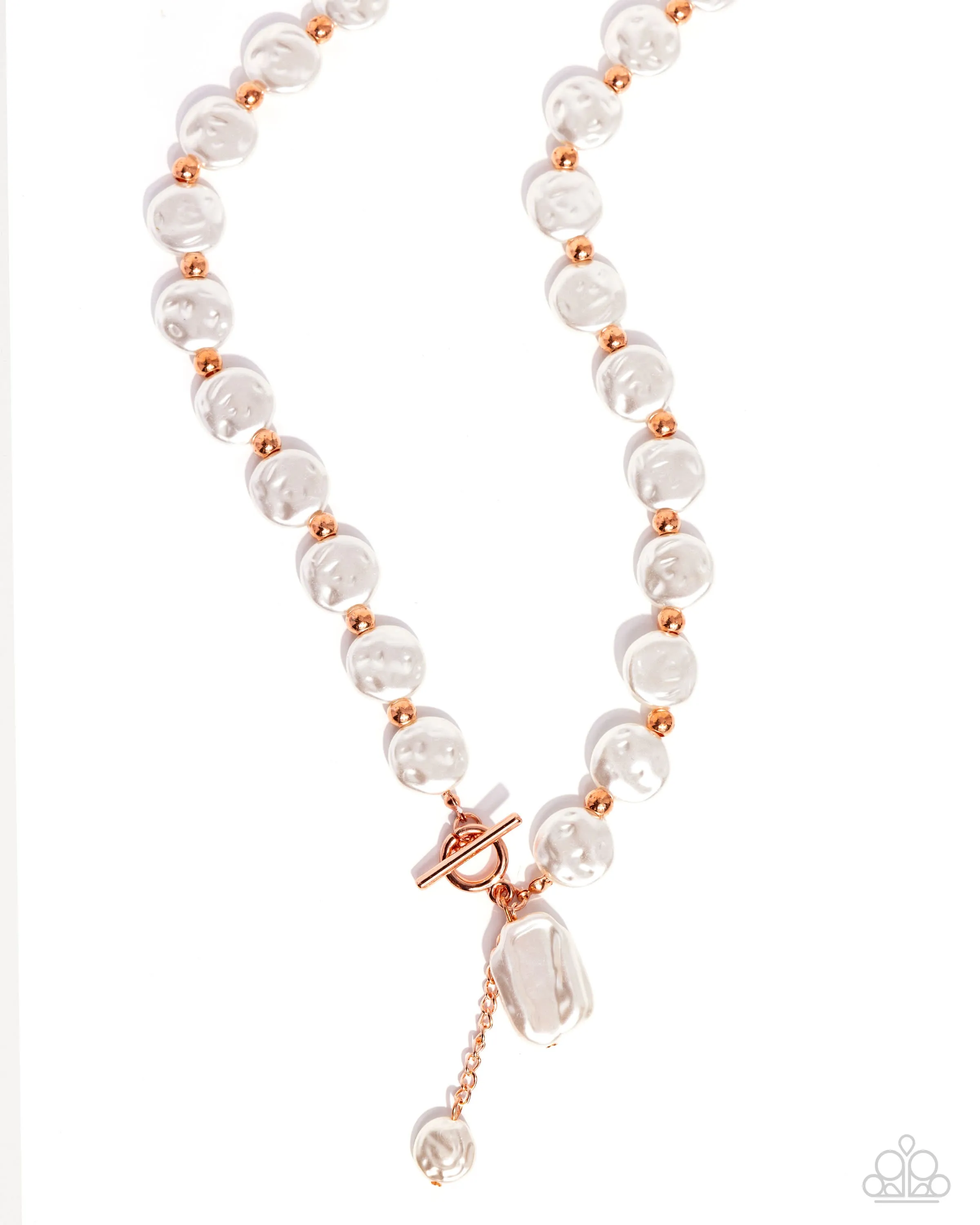 Open Door Jewelry - Beaming Baroque - Copper Necklace - Paparazzi Accessories
