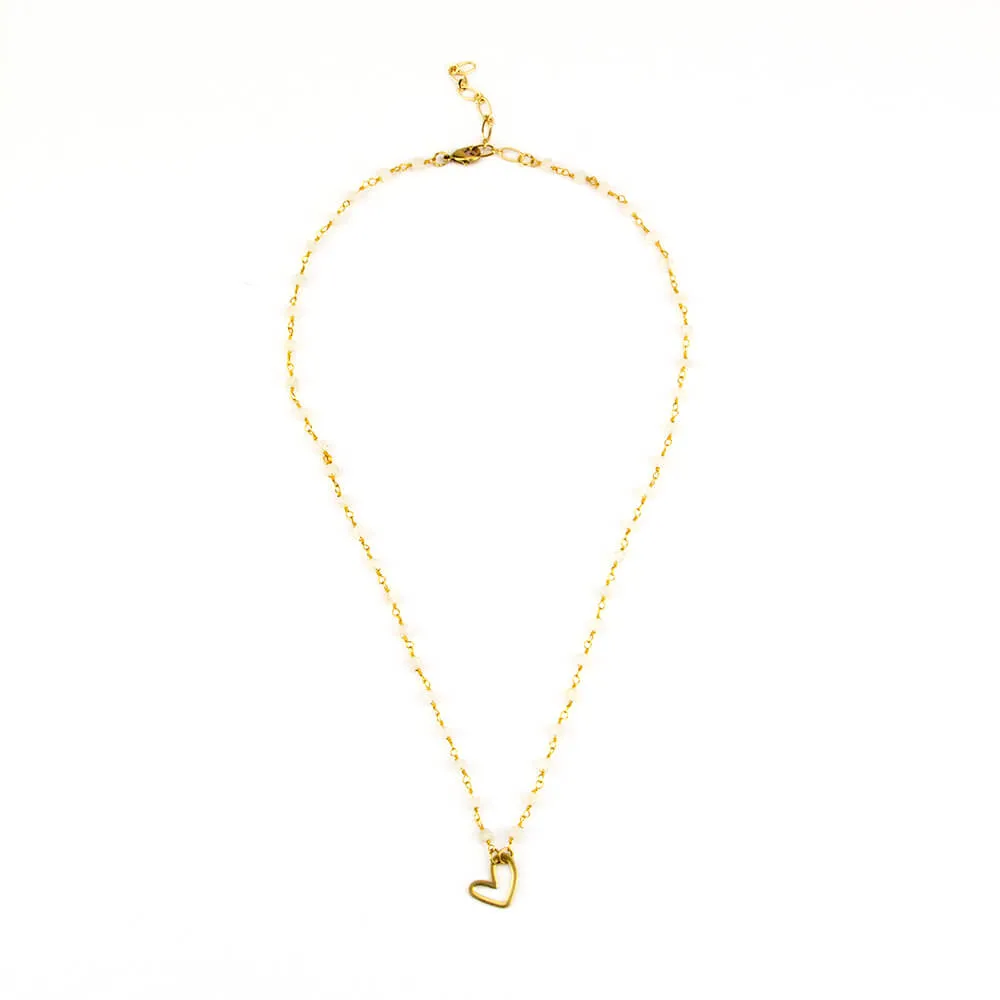 Open Heart Rosary Necklace