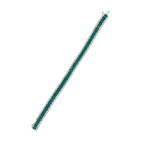 Oval Emerald & Diamond Bracelet