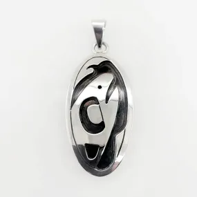 Oxidized Silver Salmon Pendant
