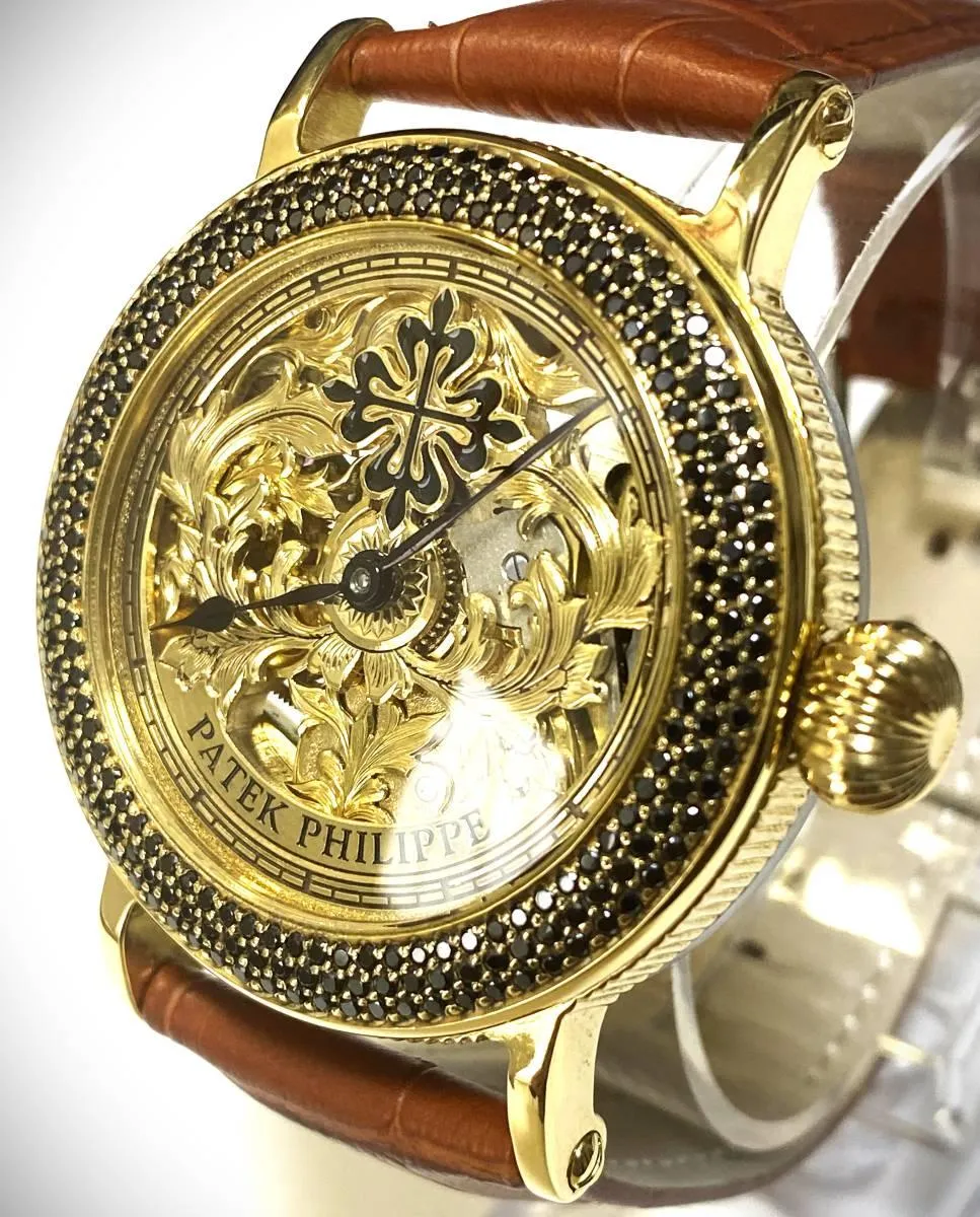 Patek Philippe watch Engraving Skeleton 1900 Men's Hand-Wound Watch Antique