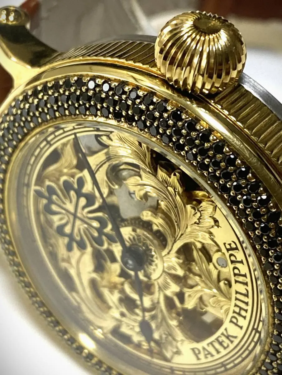 Patek Philippe watch Engraving Skeleton 1900 Men's Hand-Wound Watch Antique