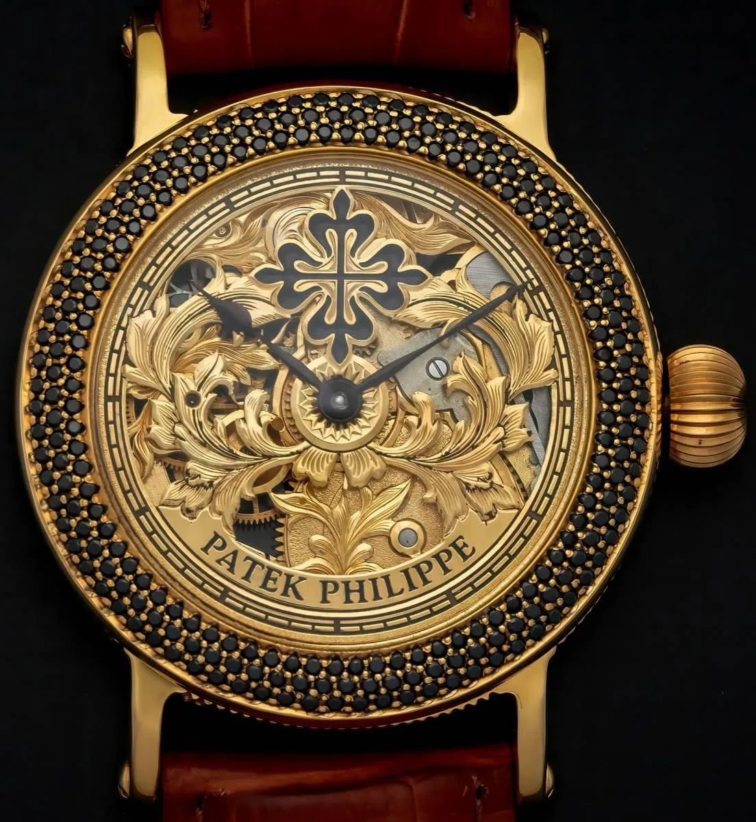 Patek Philippe watch Engraving Skeleton 1900 Men's Hand-Wound Watch Antique