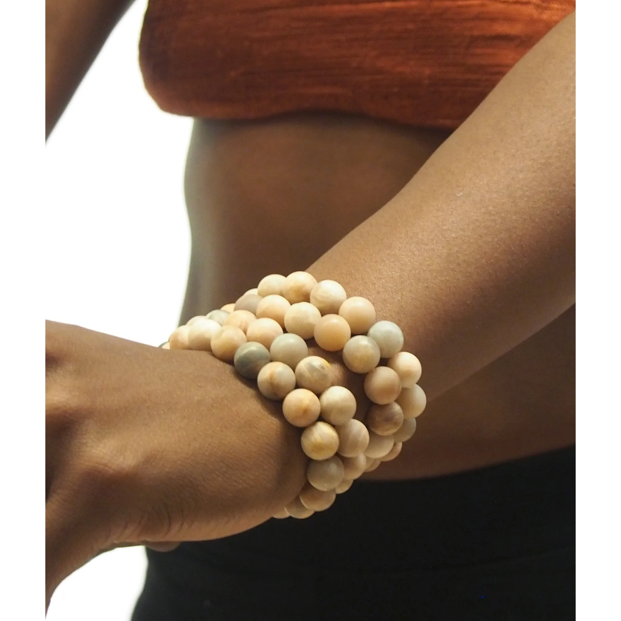 Peach Moonstone Matte Round 10mm Strand
