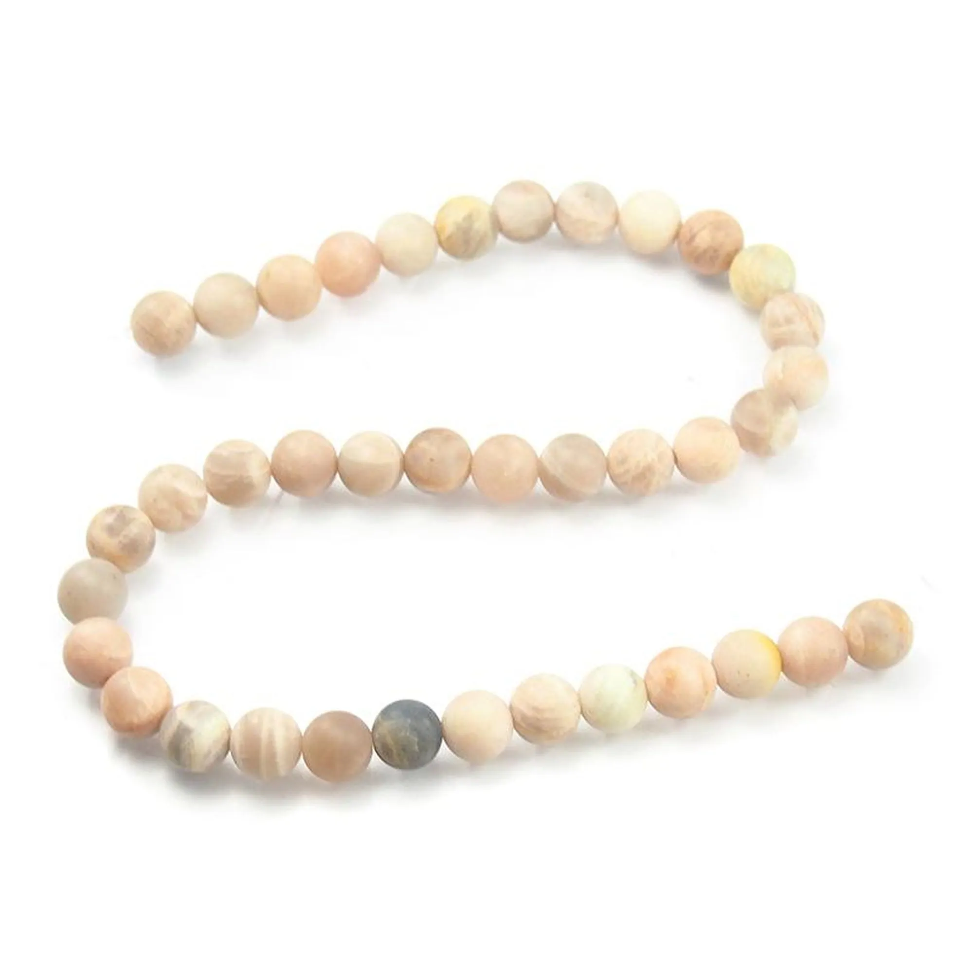 Peach Moonstone Matte Round 10mm Strand
