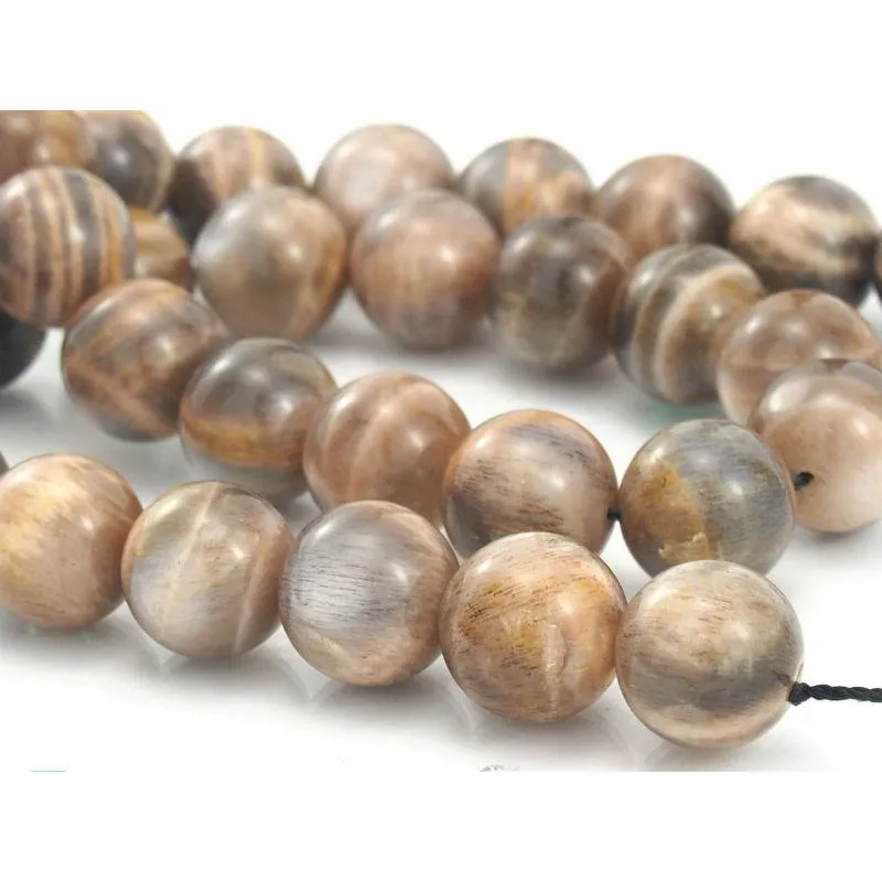 Peach Moonstone Smooth Rounds 13mm Strand