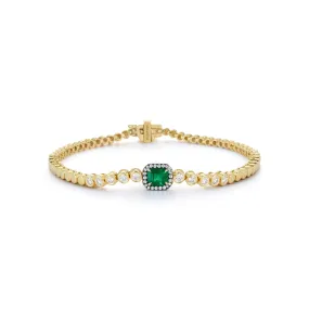 Prive Emerald and Diamond Tennis Bracelet
