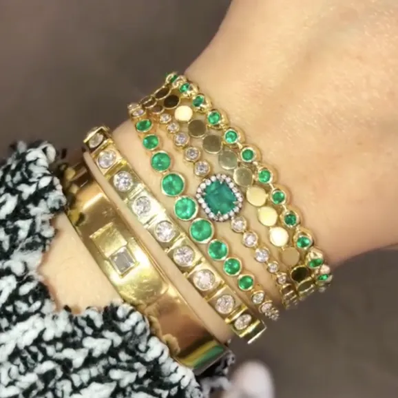 Prive Emerald and Diamond Tennis Bracelet