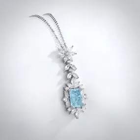 "Alondra" - Aqua Blue Cubic Zirconia Bridal Necklace