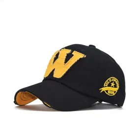 Retro Washed Baseball Cap Fitted Caps Snapback Hat For Men hats Bone Women Gorras Casual Casquette Letter Black Cap