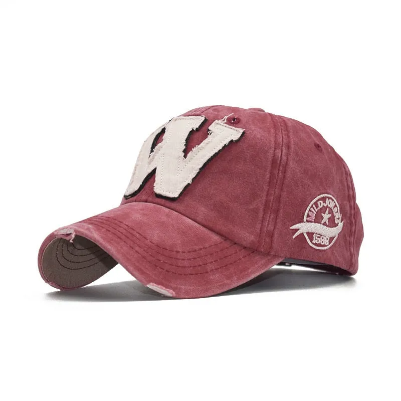 Retro Washed Baseball Cap Fitted Caps Snapback Hat For Men hats Bone Women Gorras Casual Casquette Letter Black Cap