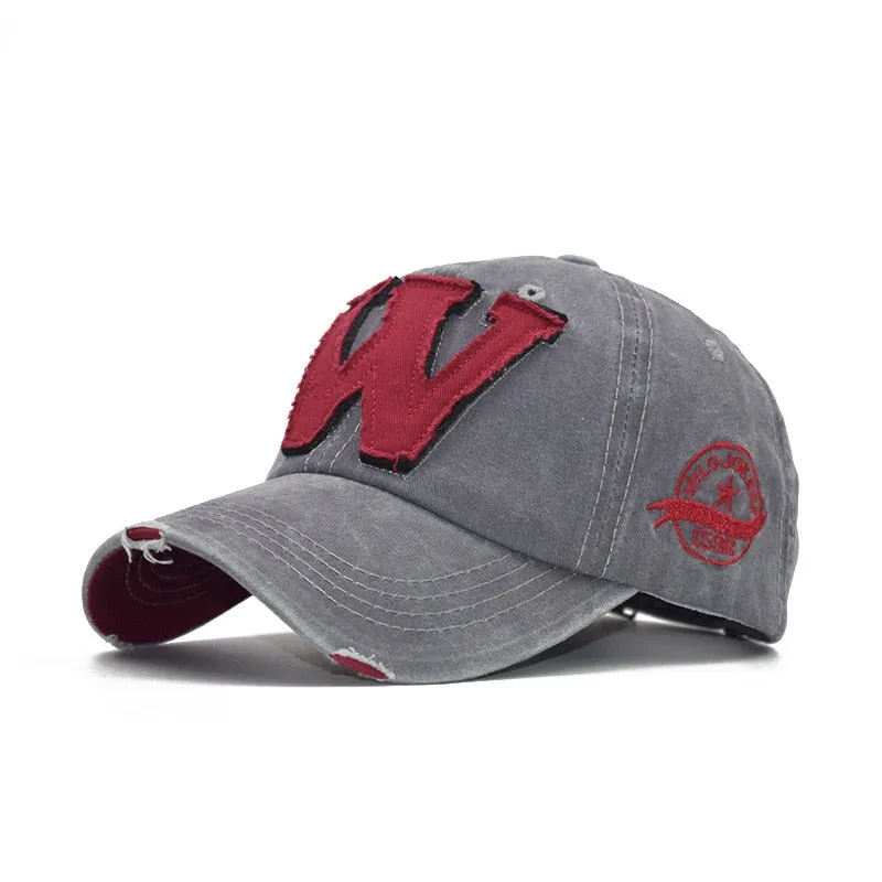 Retro Washed Baseball Cap Fitted Caps Snapback Hat For Men hats Bone Women Gorras Casual Casquette Letter Black Cap
