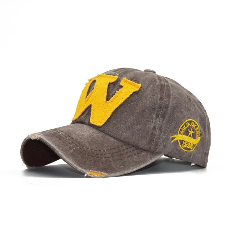 Retro Washed Baseball Cap Fitted Caps Snapback Hat For Men hats Bone Women Gorras Casual Casquette Letter Black Cap