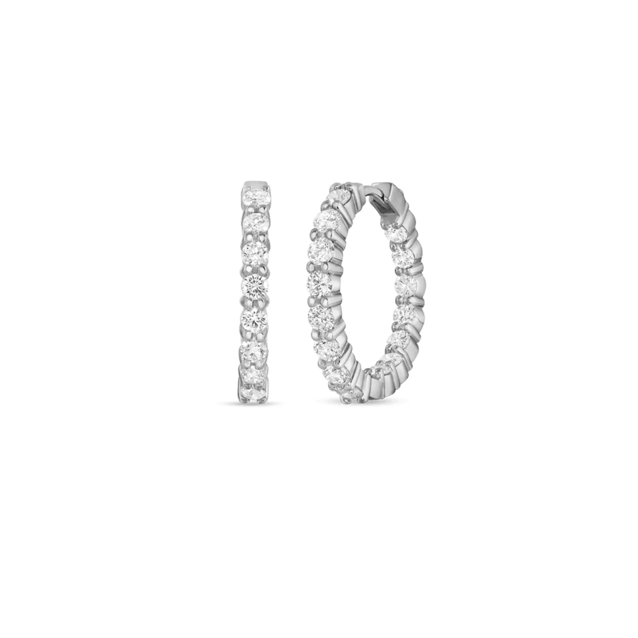 Roberto Coin Inside Out Diamond Hoop Earrings