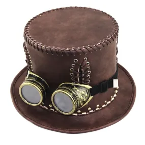 Rock Unisex Steampunk Pu Leather Party Cospaly Hat Accessory Gothic Performance