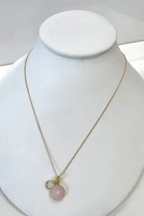 Rose Quartz and Moonstone Double Gemstone Necklace