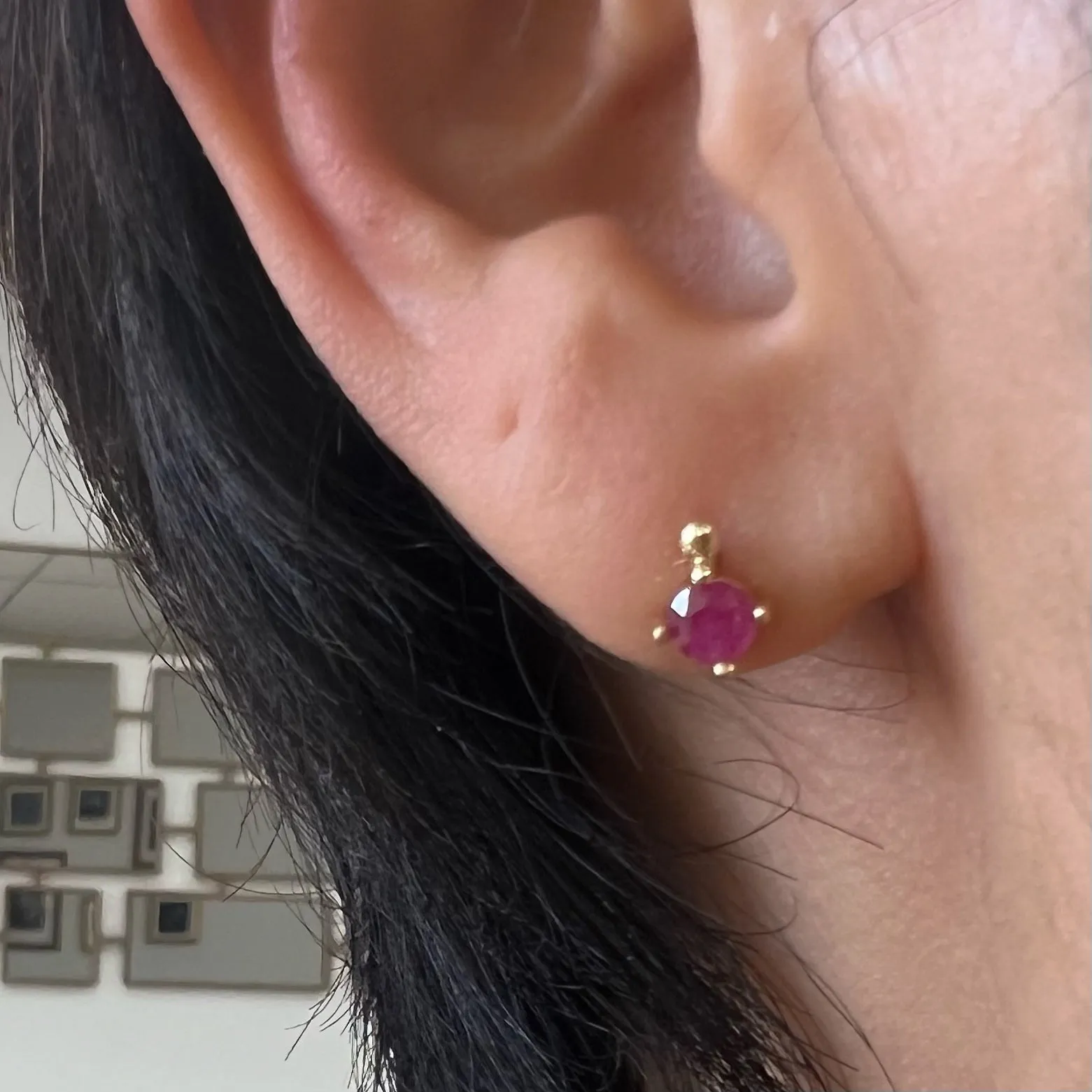 Ruby Aria Stud (Single) (ready to ship option)*