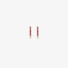 Ruby Huggie Hoops