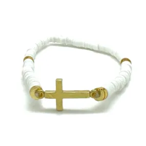 SG Cross Heishi bracelet