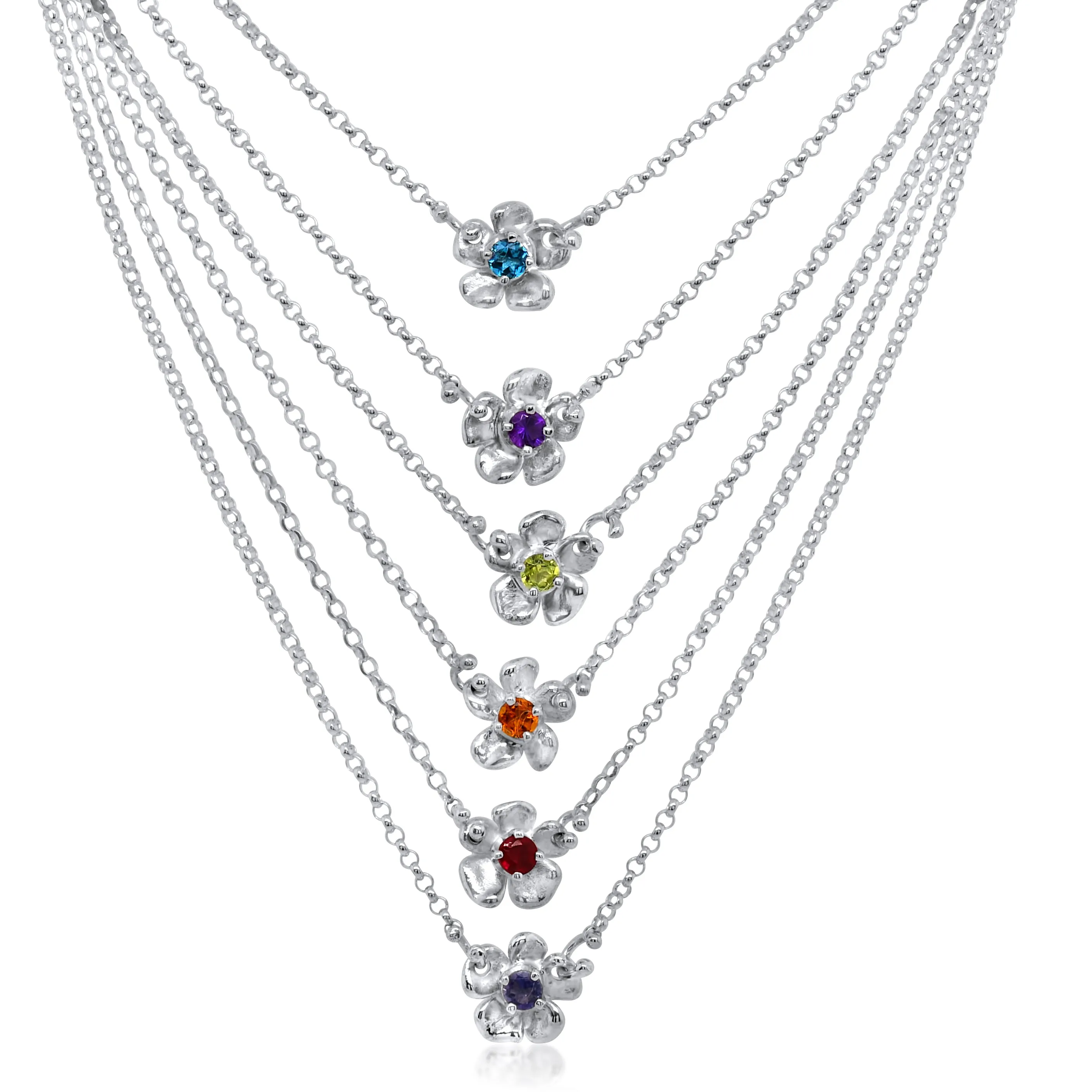 Silver Petite Lavender Gem Necklace