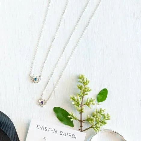 Silver Petite Lavender Gem Necklace