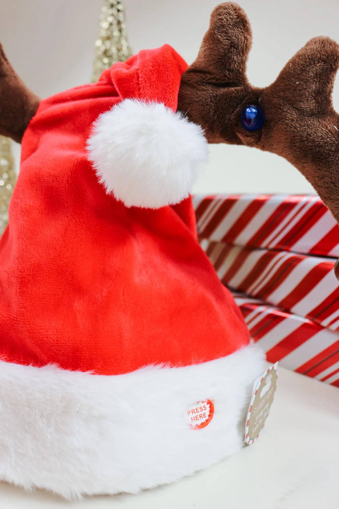 Singing Santa Deer Hat