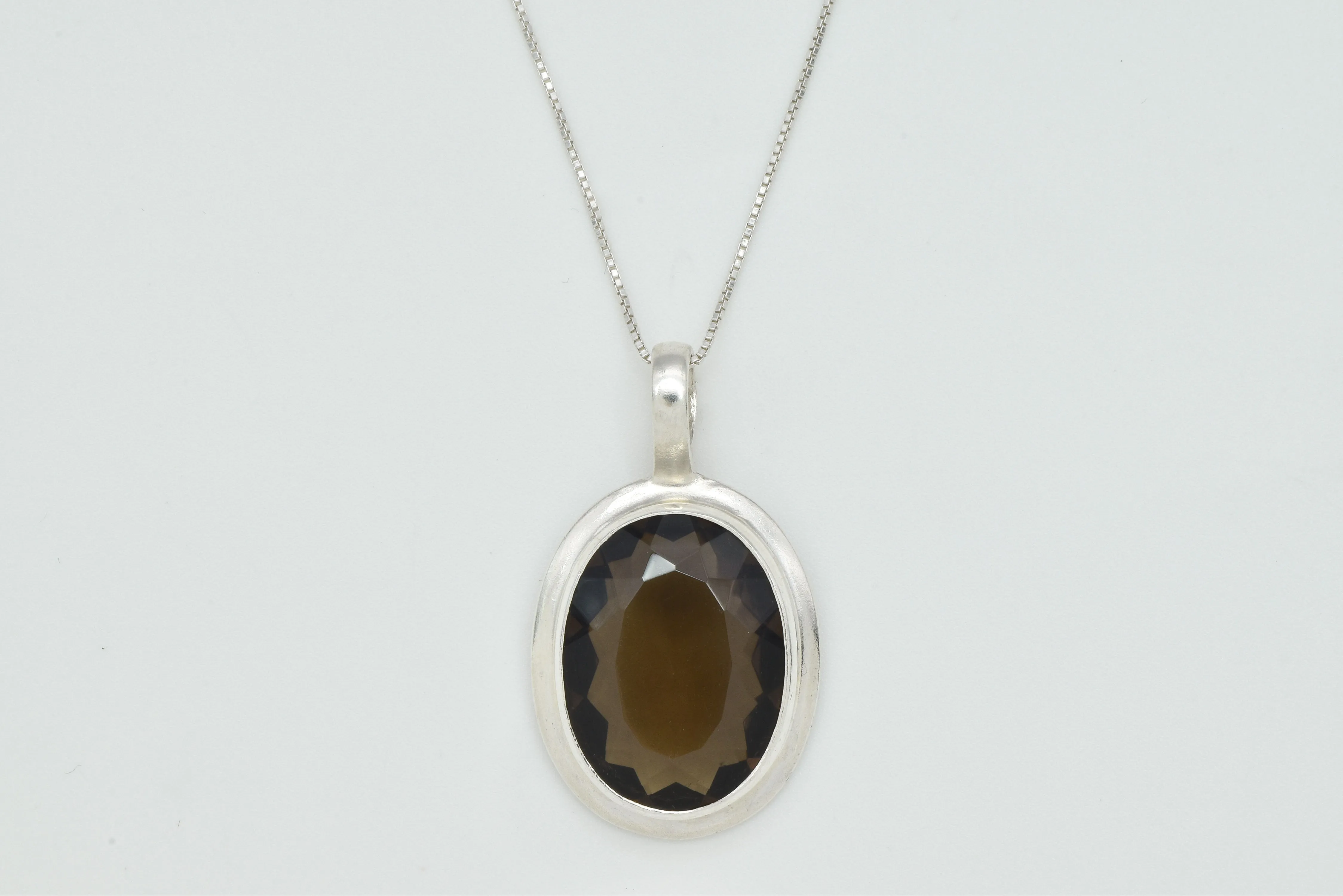 Smoky Topaz Pendant - Natural Topaz Necklace - Large Topaz Necklace