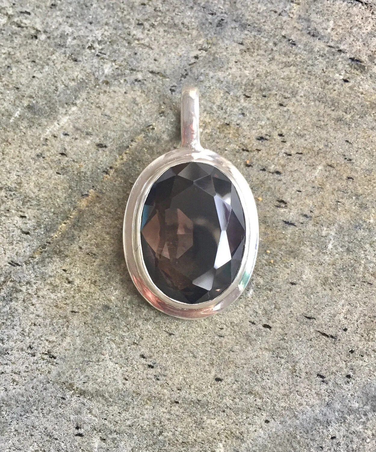 Smoky Topaz Pendant - Natural Topaz Necklace - Large Topaz Necklace
