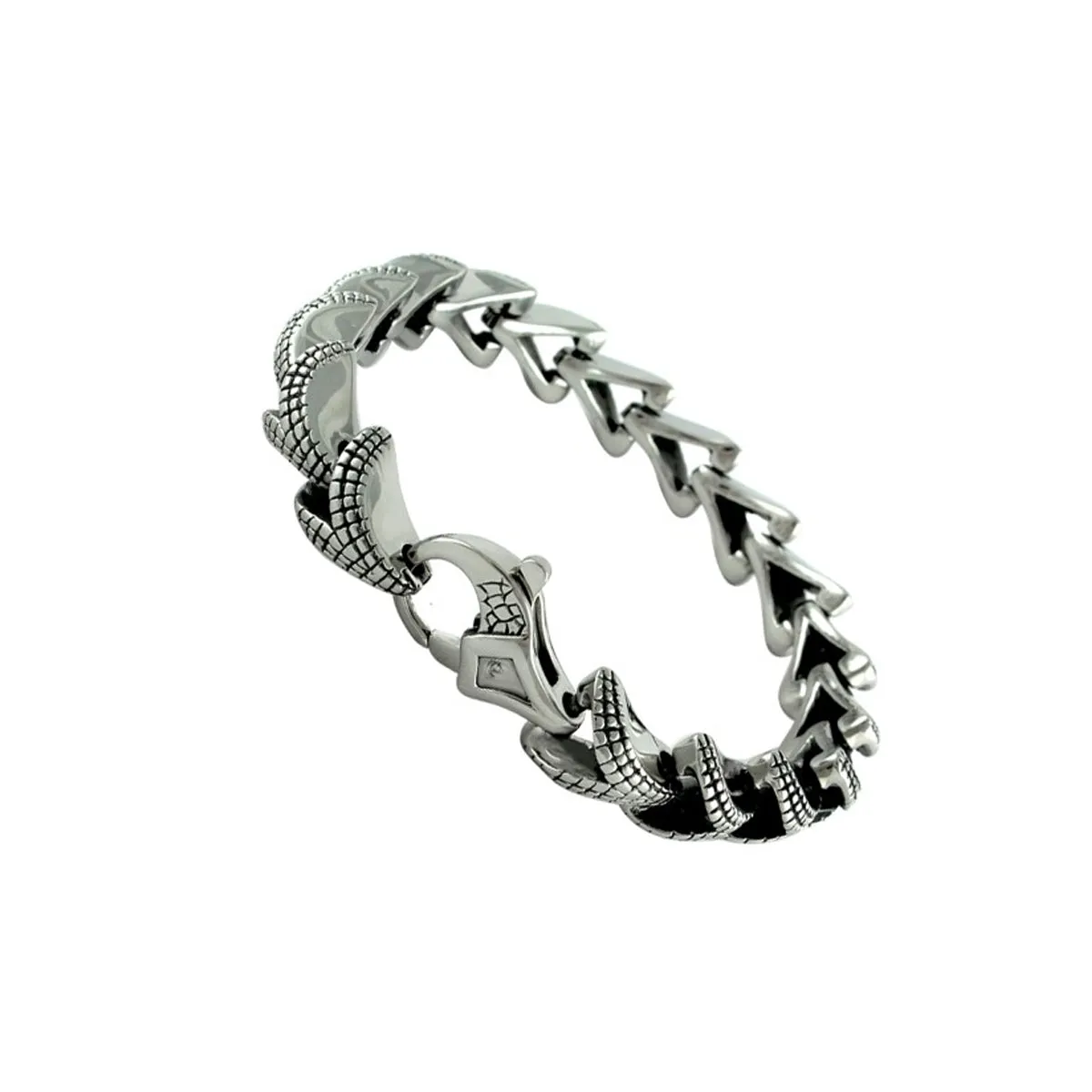 Stainless Steel Snake Skin Link Bracelet