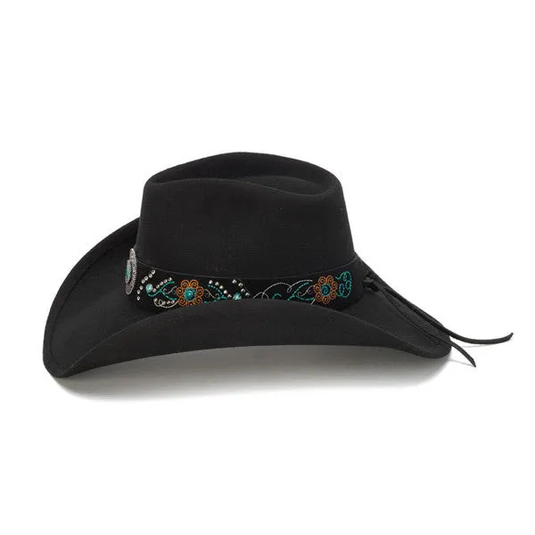 Stampede Hats - Turquoise Blue Stone Felt Cowboy Hat