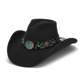 Stampede Hats - Turquoise Blue Stone Felt Cowboy Hat