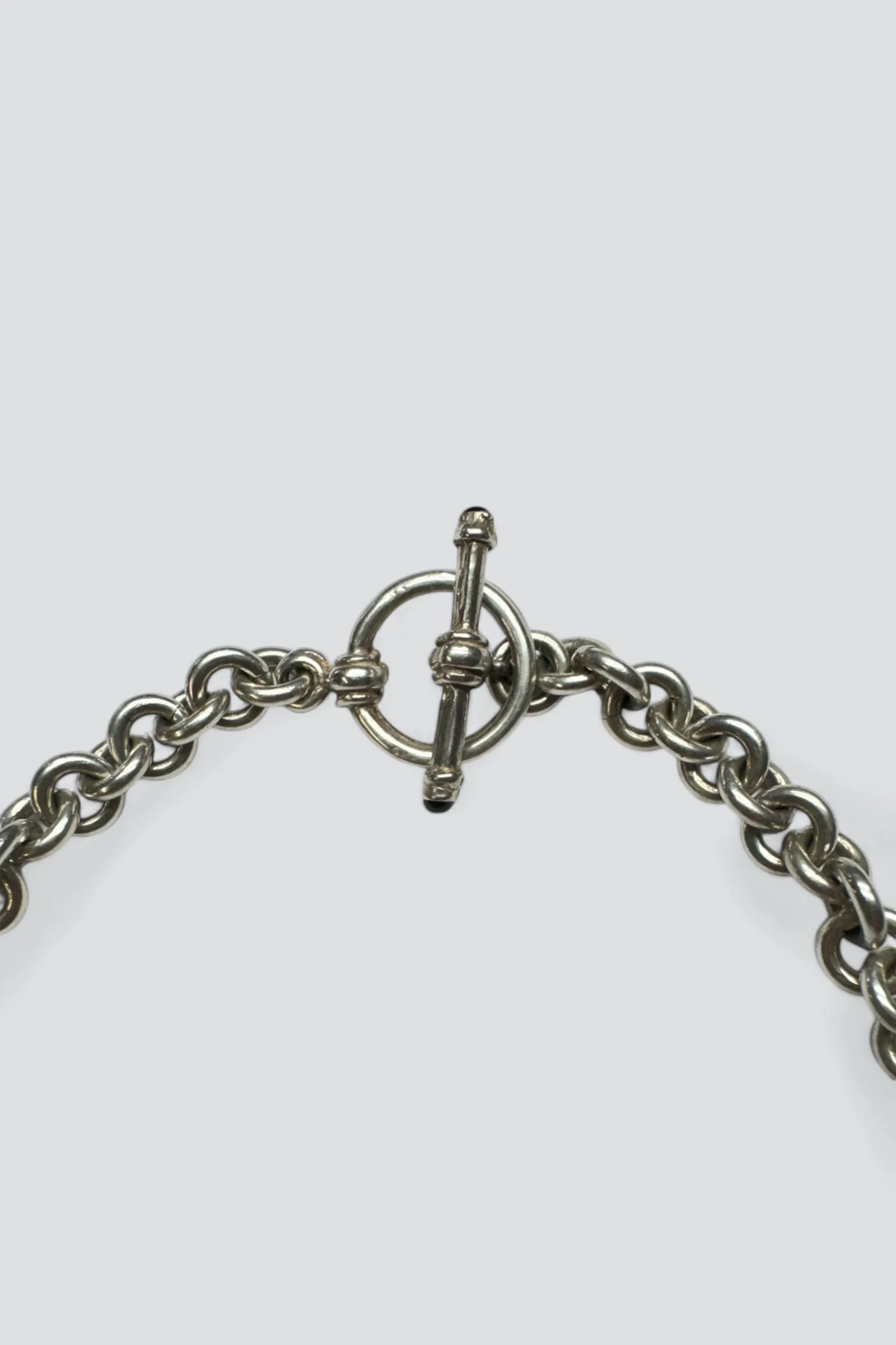 Sterling Silver Mixed Toggle Chain Choker